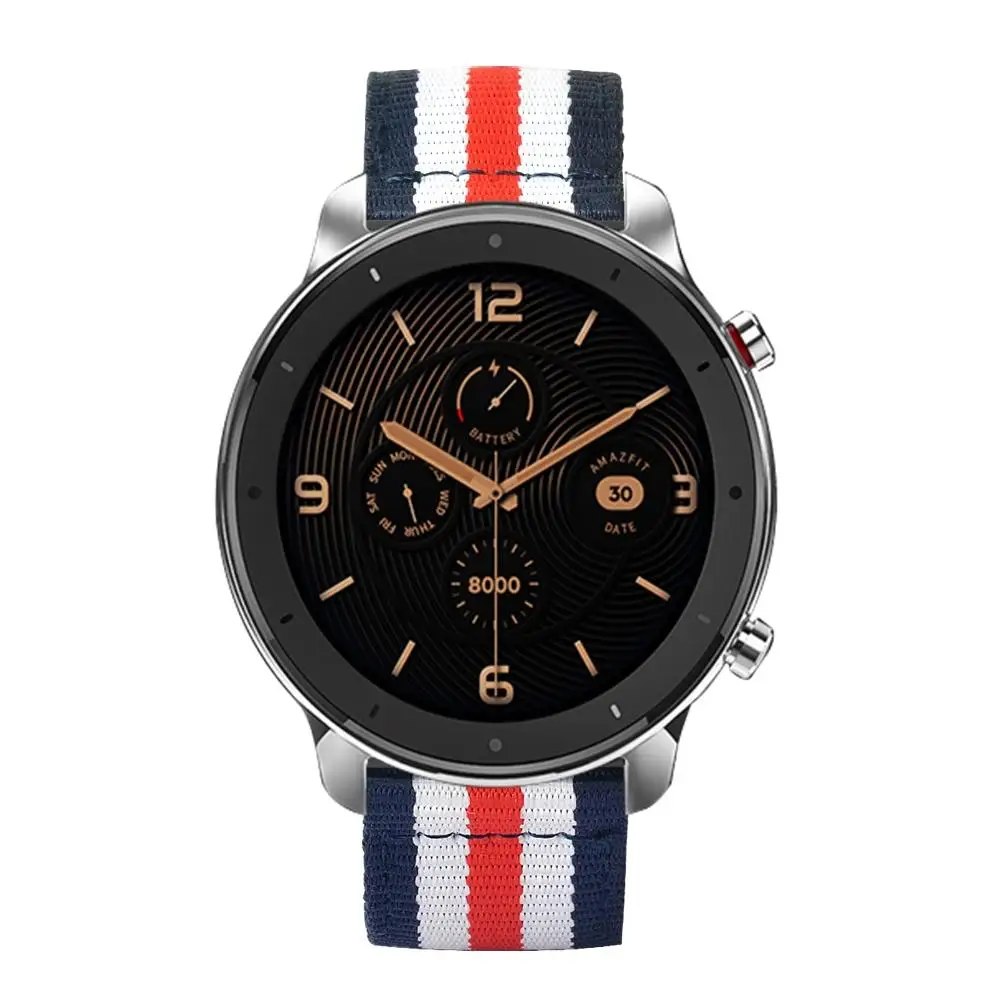 1 шт. 42 мм/47 мм универсальный цвет холст Версия ремешок для часы huami Amazfit GTR