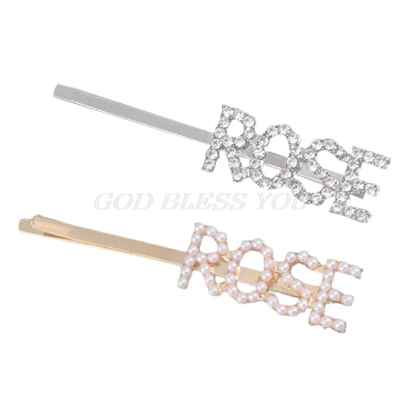J Женские металлические буквы Bobby Pins Kpop имя членов имитация жемчужины, горный хрусталь для волос зажим для поддержки болельщиков декоративные заколки - Цвет: J