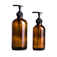 brown glass soap dispenser 240ml 480ml bathroom hand washing shampoo bottles kitchen detergent liquid empty refill bottle