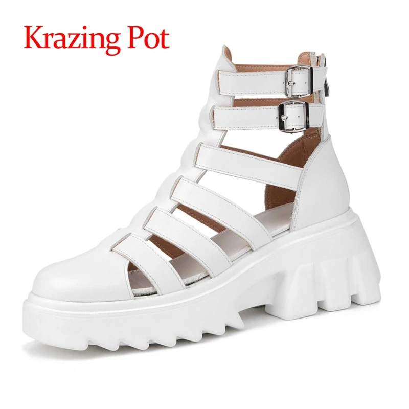 

Lenkisen 2021 из коровьей кожи; Обувь на высоком каблуке с круглым носком высокие уличные обувь гладиаторы металлический ручной работы обувь на м...