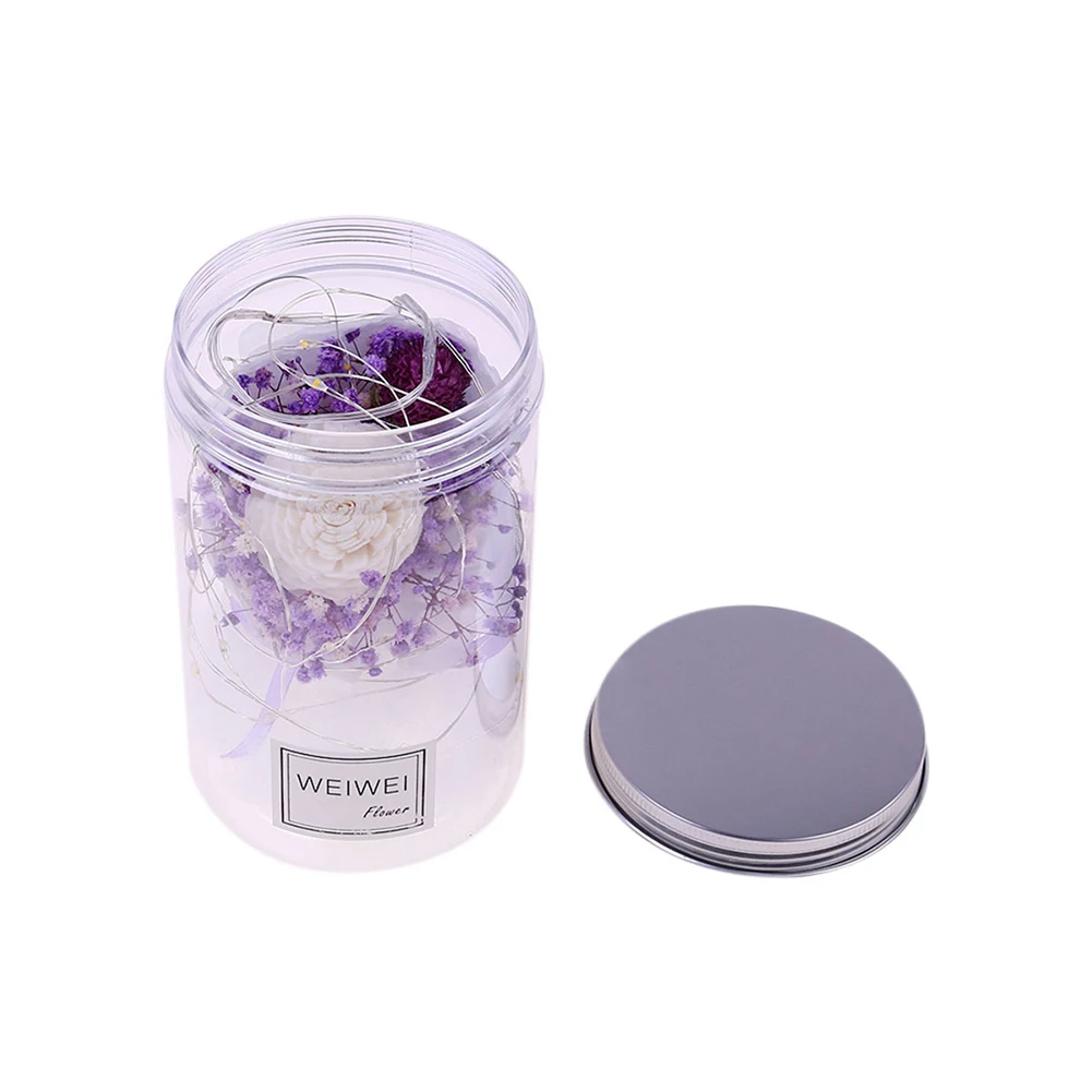 Гипсофиловый букет из сушеных цветов Звездные огни стеклянные украшения