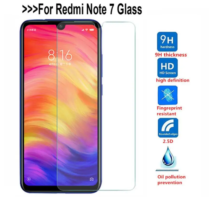 9D закаленное стекло для Xiaomi Redmi Note 7 Pro 6 5 Защита экрана 6A Plus Защитная стеклянная
