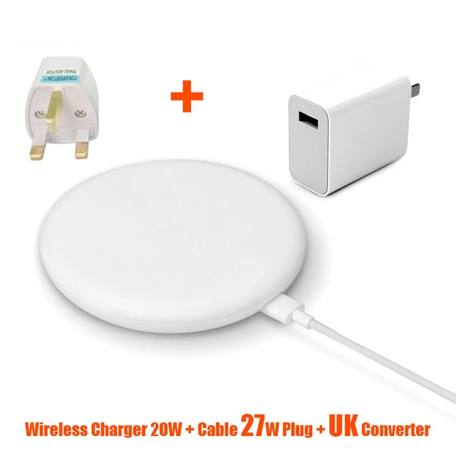 UK adapter Xiaomi набор беспроводных зарядных устройств 20 Вт быстрая Беспроводная зарядка от вспышки/независимый бесшумный вентилятор/со стандартом зарядки Qi - Цвет: UK adapter