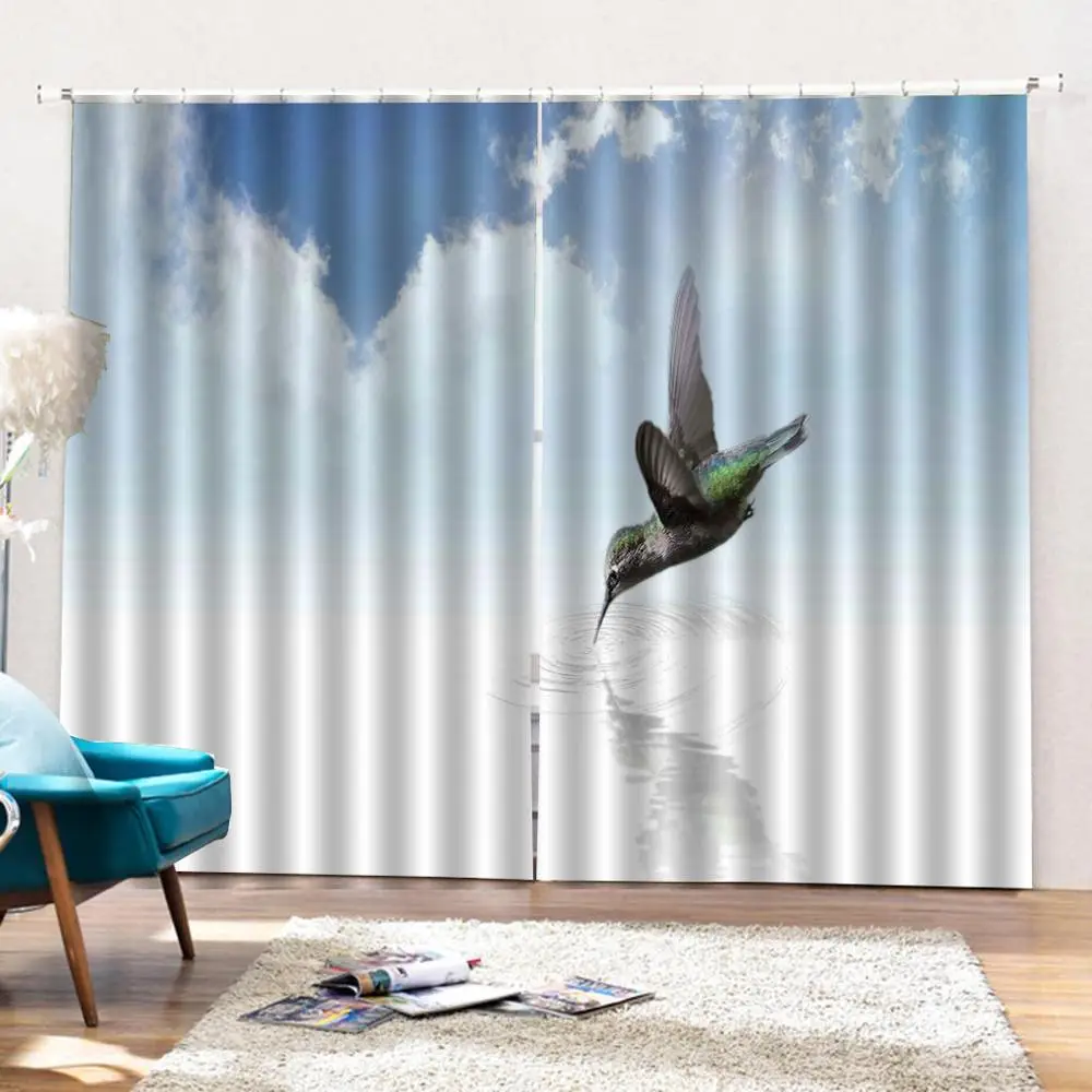 Индивидуальные 3D шторы птица из воды Летающий с сильными крыльями дикая природа