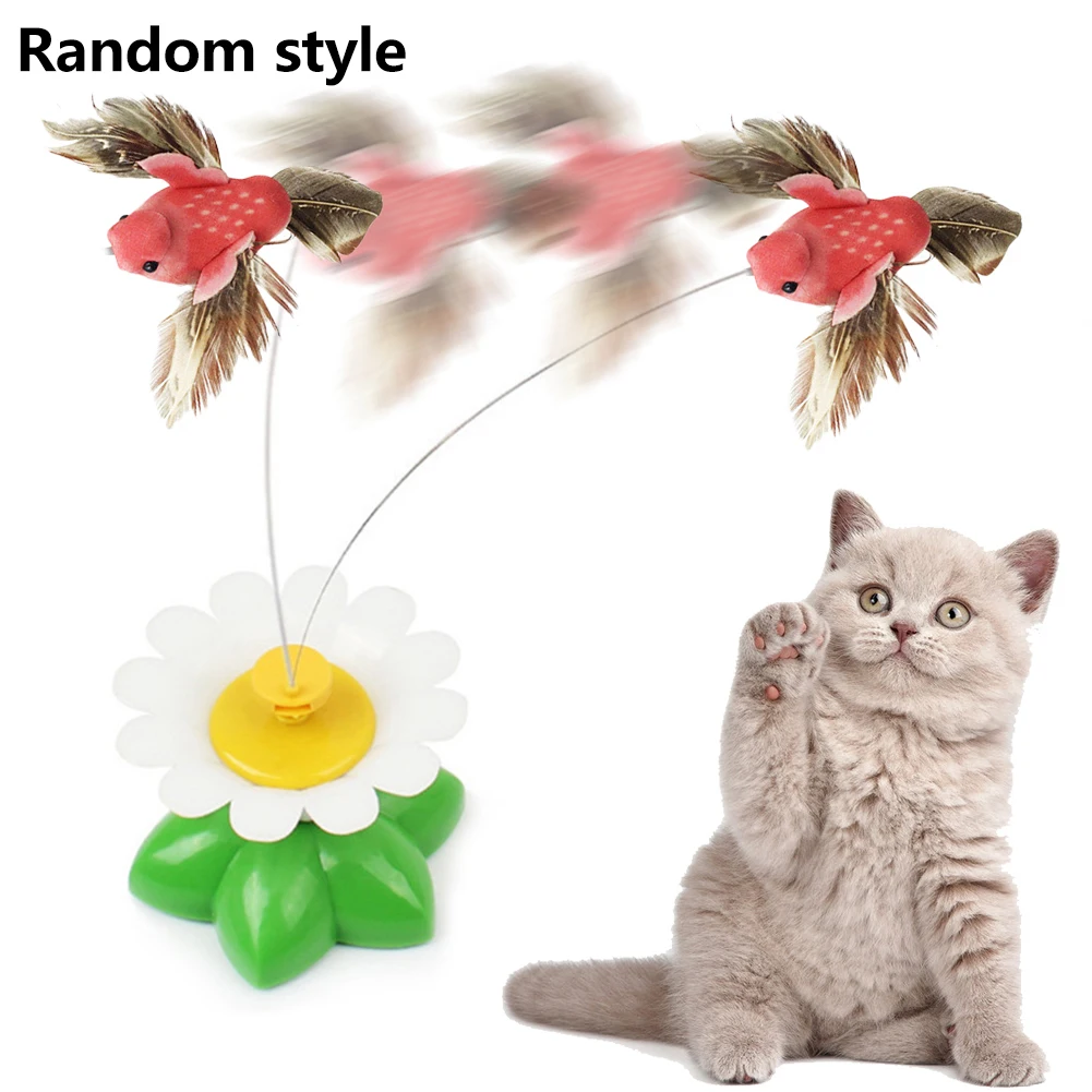 Электрическая игрушка для кошки вращающийся летящей птицы забавные бабочки интерактивная игрушка Упражнение котенок кошка игрушка для до...