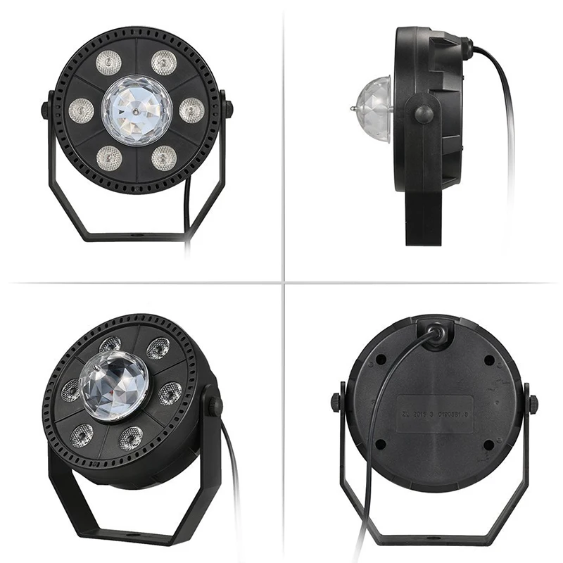 LED Mini Magic Ball stage Lights Auto Rotating Sound RGB 3IN1 disco party plastic par Light | Panel