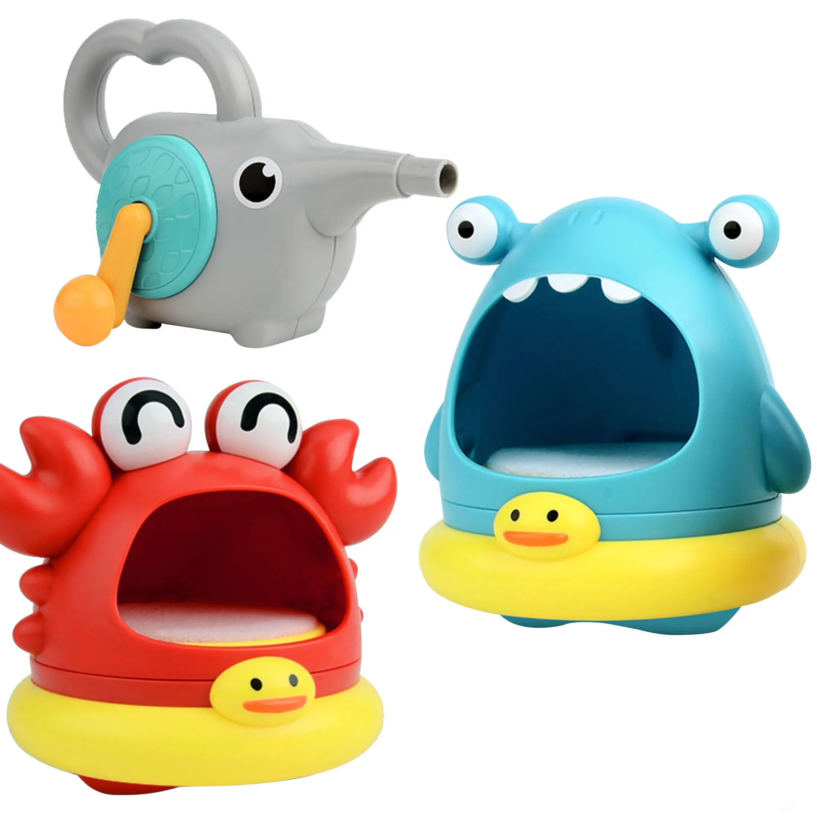

Outdoor Blowing Bubble Cute Cartoon Shark And Crab Swimming Bathtub Soap Machine Toy For Children Baby Bathing Funny Toys