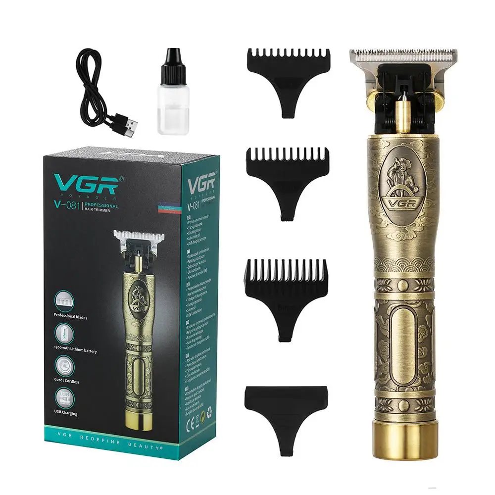 

Профессиональный беспроводной триммер для волос VGR, ретро-помада, Гравировальный резак для волос, машинка для стрижки волос T9 0 мм, триммеры, ...