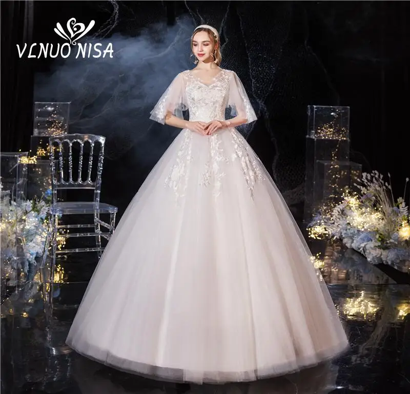 Винтажные Новый стиль летучая мышь Vestido De Noiva 2021 свадебное платье с коротким