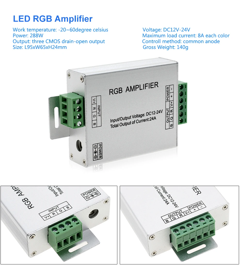 DC12V-24V 24A RGB усилитель RGBW светодиодный Усилитель сигнала контроллера для светодиодной ленты световая лента RGB RGBW rgbww усилитель мощности