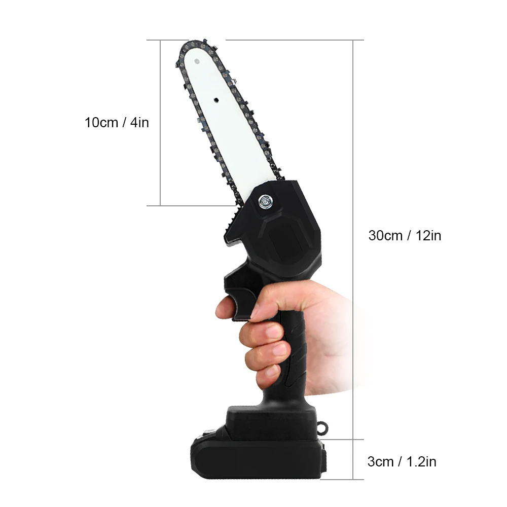 

Mini Chainsaw 4-Inch Cordless Electric 21V Chainsaw One-Hand Portable Handheld Electric Saw for Garden Tree Wood Cutting Pruning