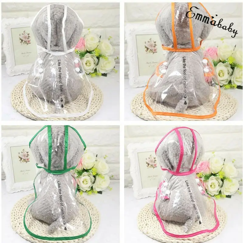 Pet куртка для дождливой собаки прозрачный дождевик регулируемое