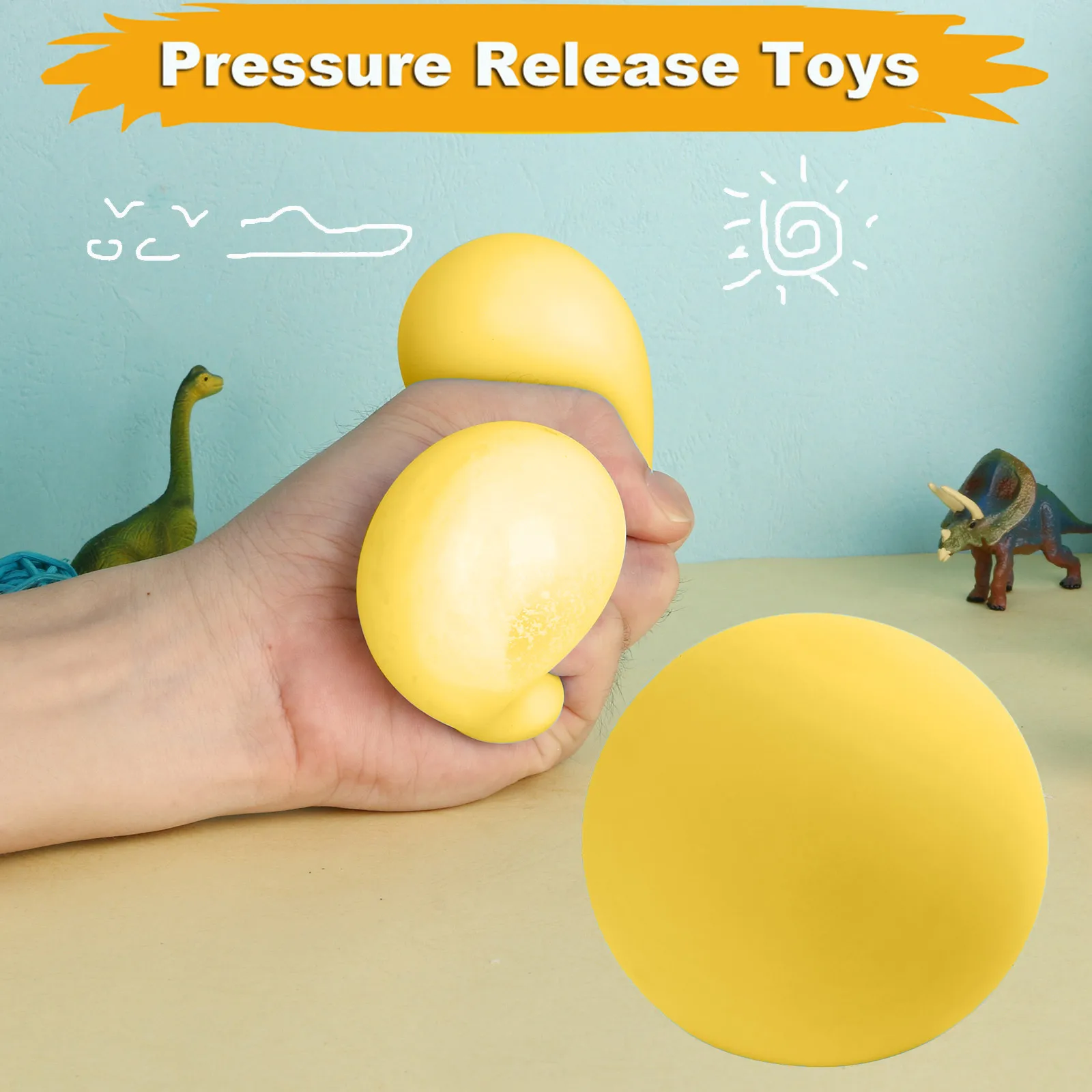 

07 Stress Relief Squeezing Ball Creative Colorful Soft Novelty Hand Grip Adult Kid Stress Reliever Antistress Increase Focus Toy