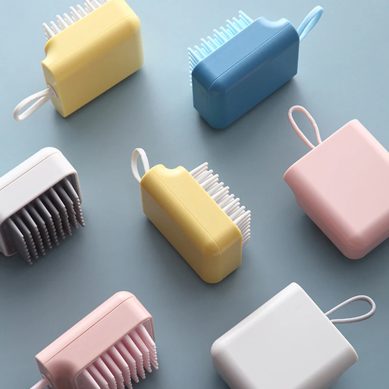 

Мультяшная детская душевая щетка для питомца, Геометрическая мягкая Массажная щетка для собак, многоцветная Удобная однотонная щетка для в...