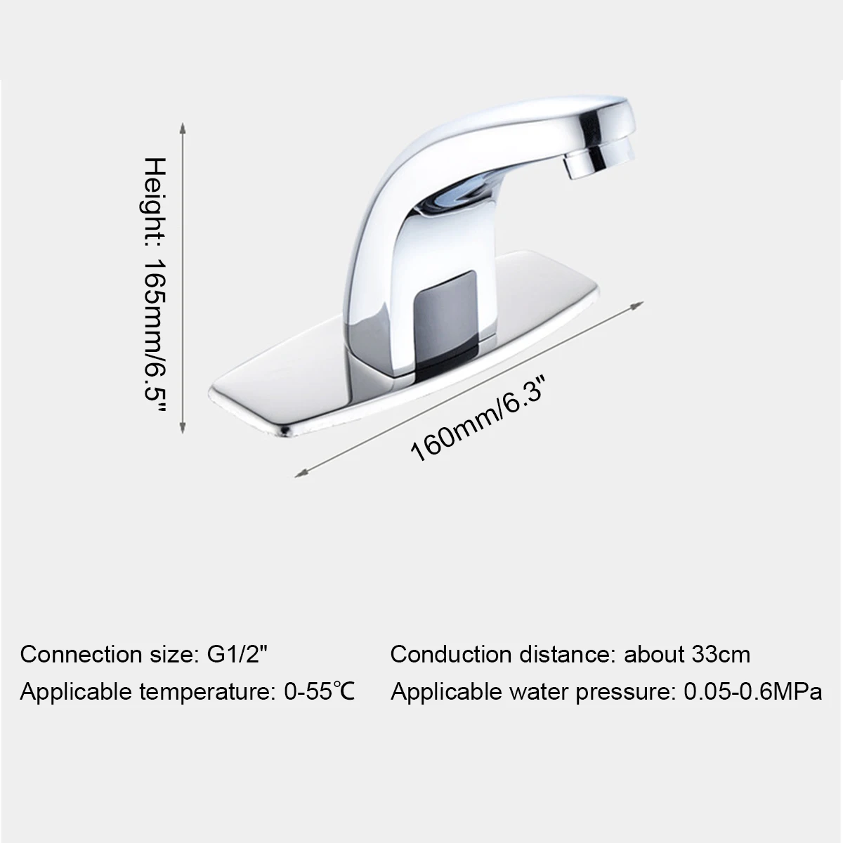 

3Pcs Bathroom Automatic Infrared Sensor Tap Sink Hands Touchless Free Faucet Sensor Tap Water Saving Inductive Basin Faucet