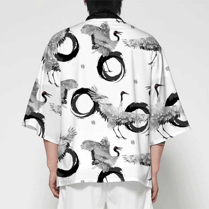 

3d Japanese men's kimono cardigan samurai costume men's kimono jacket forest kimono shirt streetwear oversize tshirt