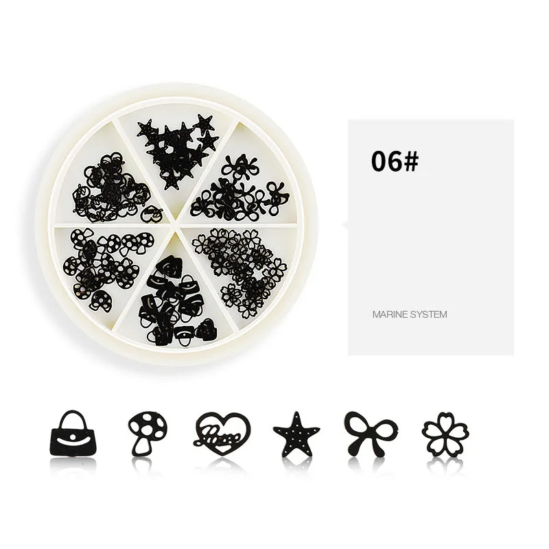 

1 Box Nail Art Metal Patch Three-dimensional Bowknot Nail Mixed Design Decorations Hollow Out Gold Nail Glitter Sequins