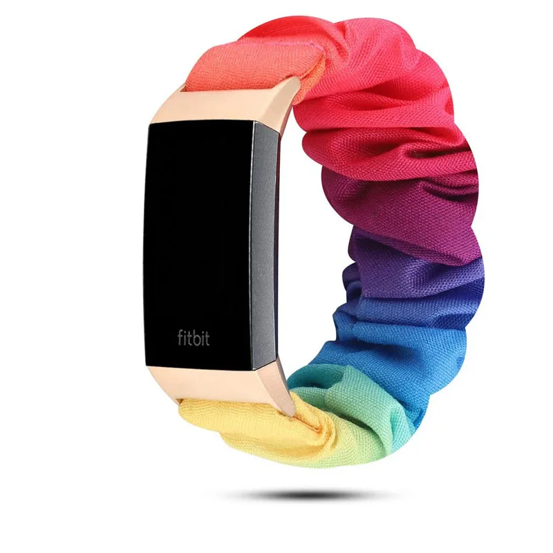 Эластичные тканевые ленты для Fitbit Charge 4 3 мягкие тканые резиновые ремешки женщин и