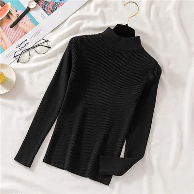 Black Duckwaver Толстая Водолазка Теплый женский свитер осень зима вязаный Femme Pull высокая эластичность мягкие женские пуловеры свитер - Color: Black