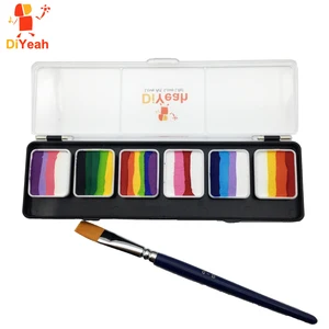 Набор радужных кистей DiYeah для макияжа на водной основе, 6 г