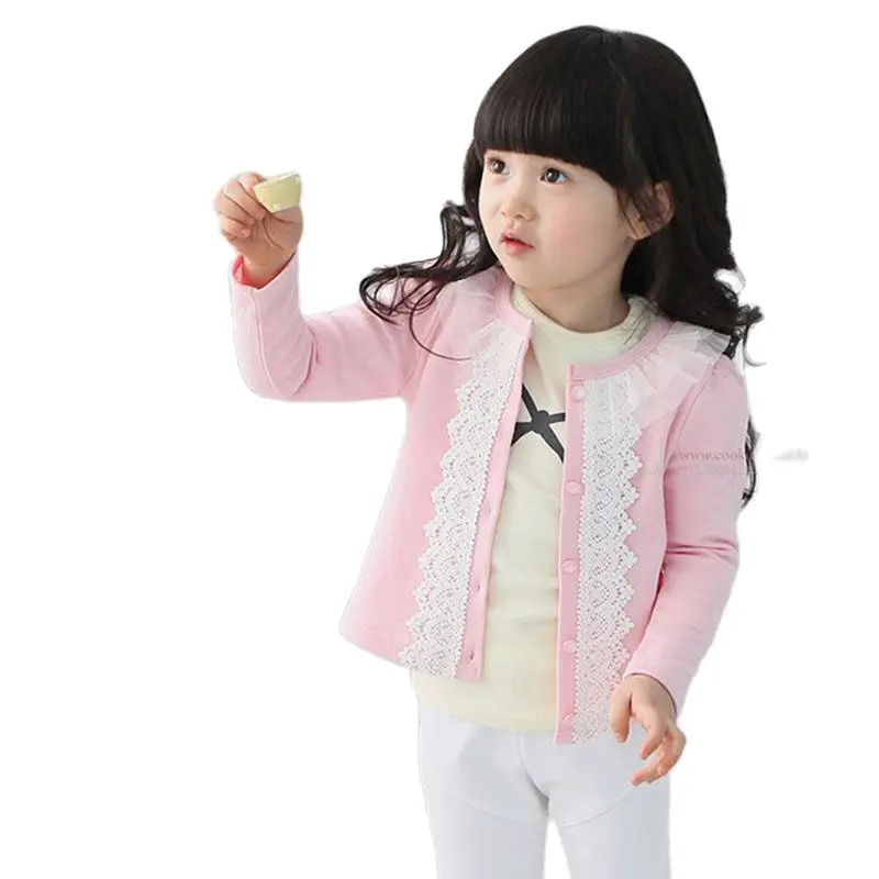 

Children Coat Baby Girls Thin Spring Coats long sleeve coat girl's Baby jacket Autumn Outerwear Lace
