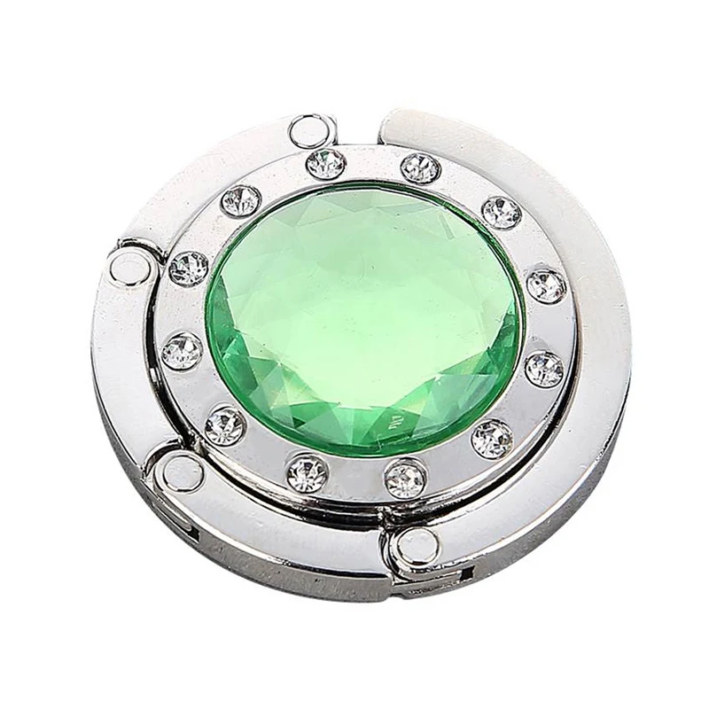 Light Green Крючок Портативный Волшебный крючок сумка складная вешалка Прочный Стол Держатель кристалл сплав крючок для сумки вешалка для домашнего хранения - Цвет: Light Green