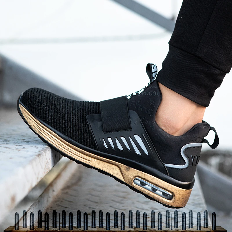 Нескользящая защитная обувь для мужчин нескользящая легкие рабочие ботинки с