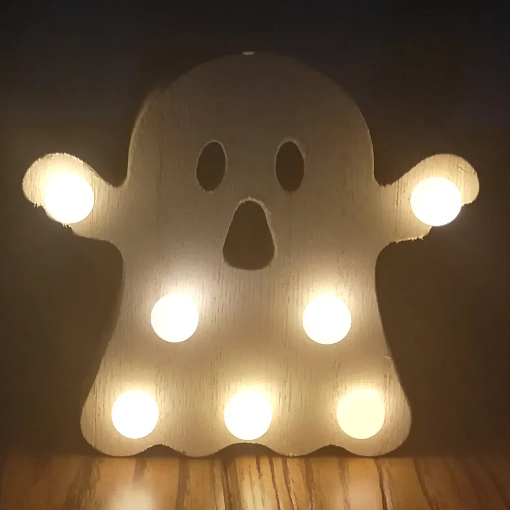 Хэллоуин деревянная тыква Череп светодиодный ночсветильник подвесной