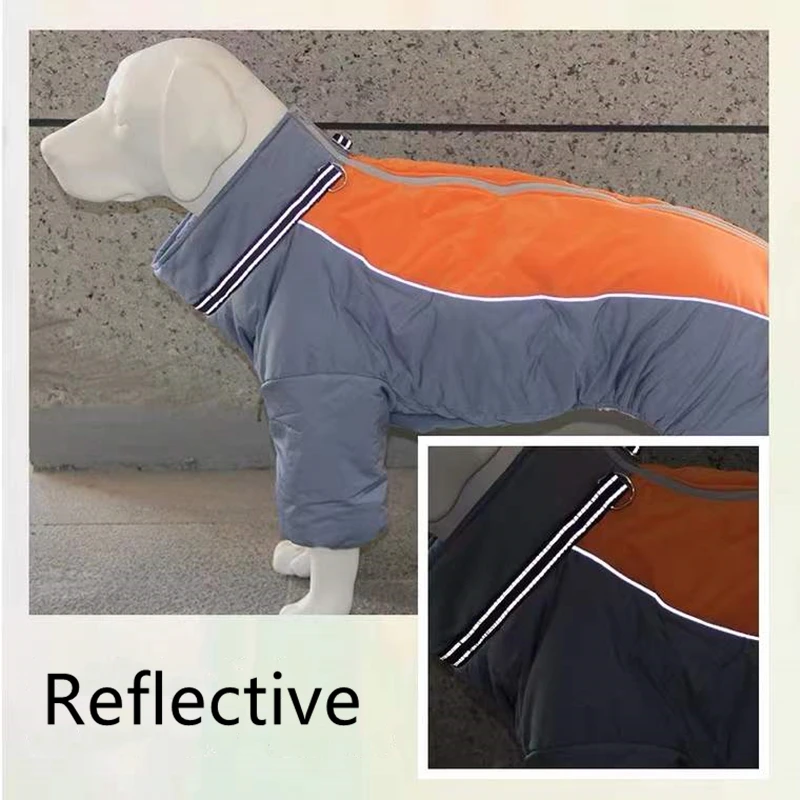 Зимняя одежда для больших собак теплый комбинезон домашних животных куртка