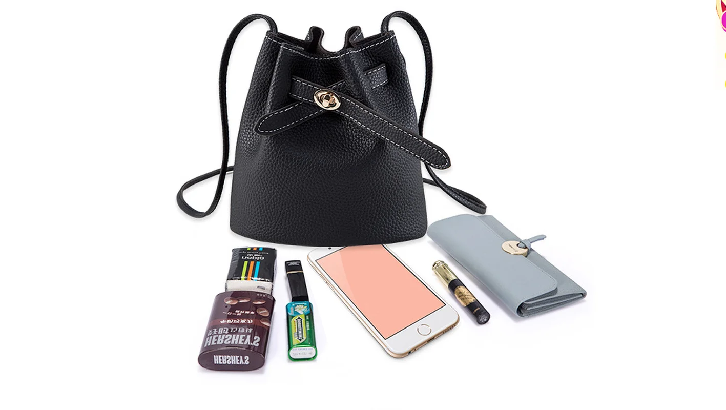 Новая модная женская сумка личи сумка-мессенджер сумка-ведро на шнурке плечо |