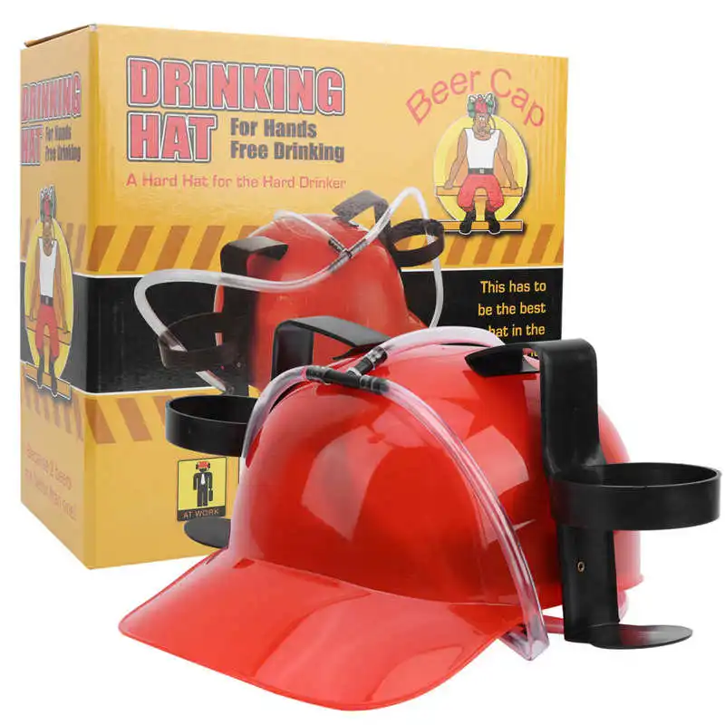 Розыгрыши игрушки красный питьевой соды шлем соломы пивная банка держатель для