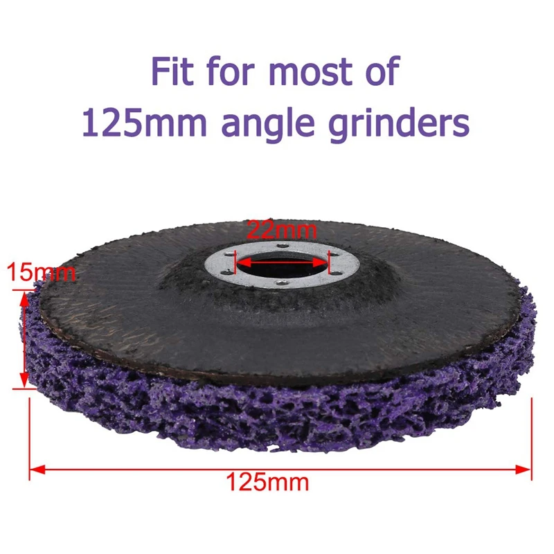 

5Pcs Abrasive Wheel Grinder Strip Disc 125 mm Poly Strip Disc Wheel Paint Rust Removal Clean for Angle Grinder Removal
