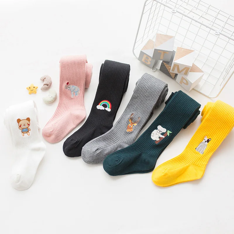 

1-8Y Kids Cartoon Fox Tights Winter Baby Warm Pantyhose Autumn Girls Long Stockings Children Cotton Skinny Pants