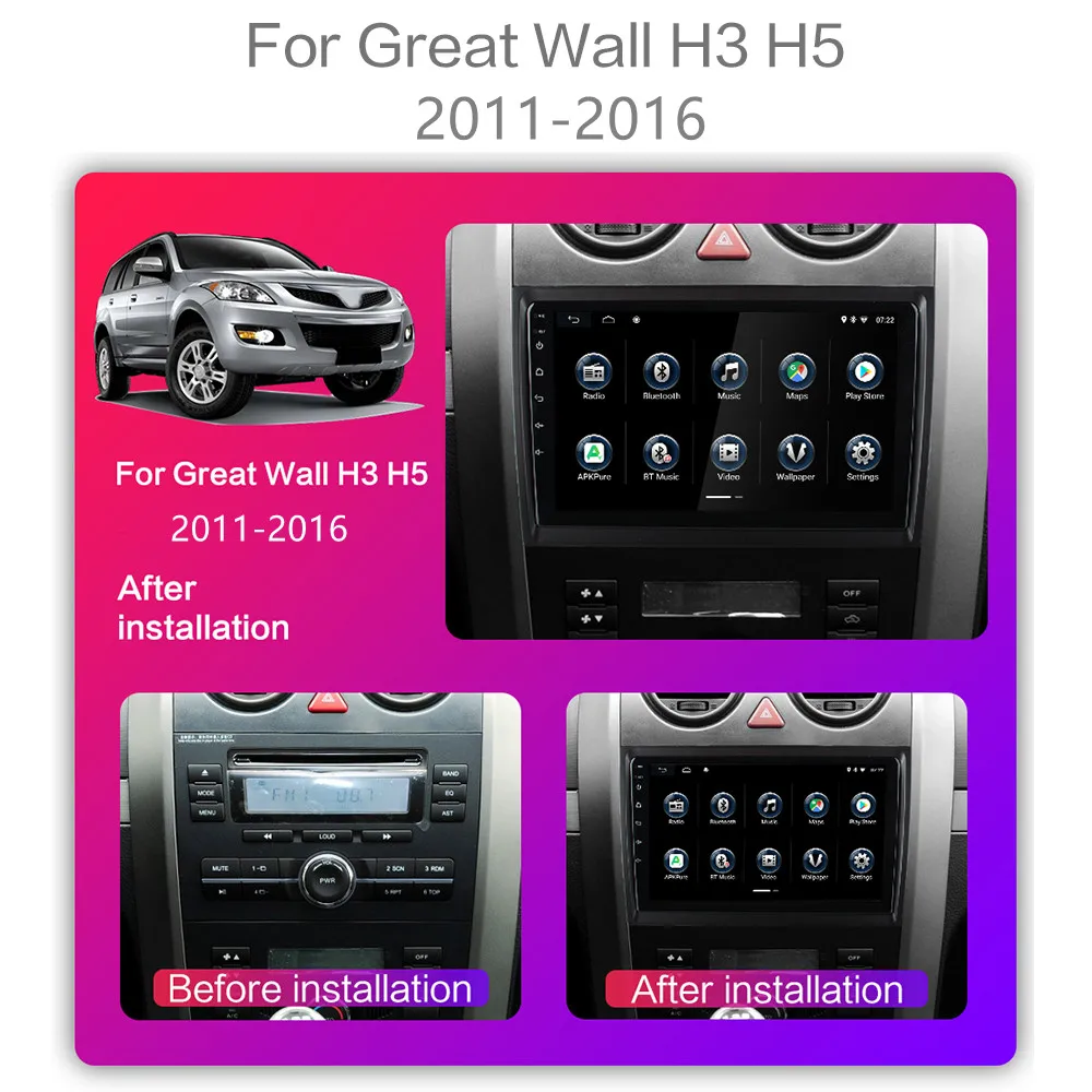 Автомагнитола 2 din для Haval Hover Great Wall H3 H5 мультимедийный видеоплеер с GPS-навигацией