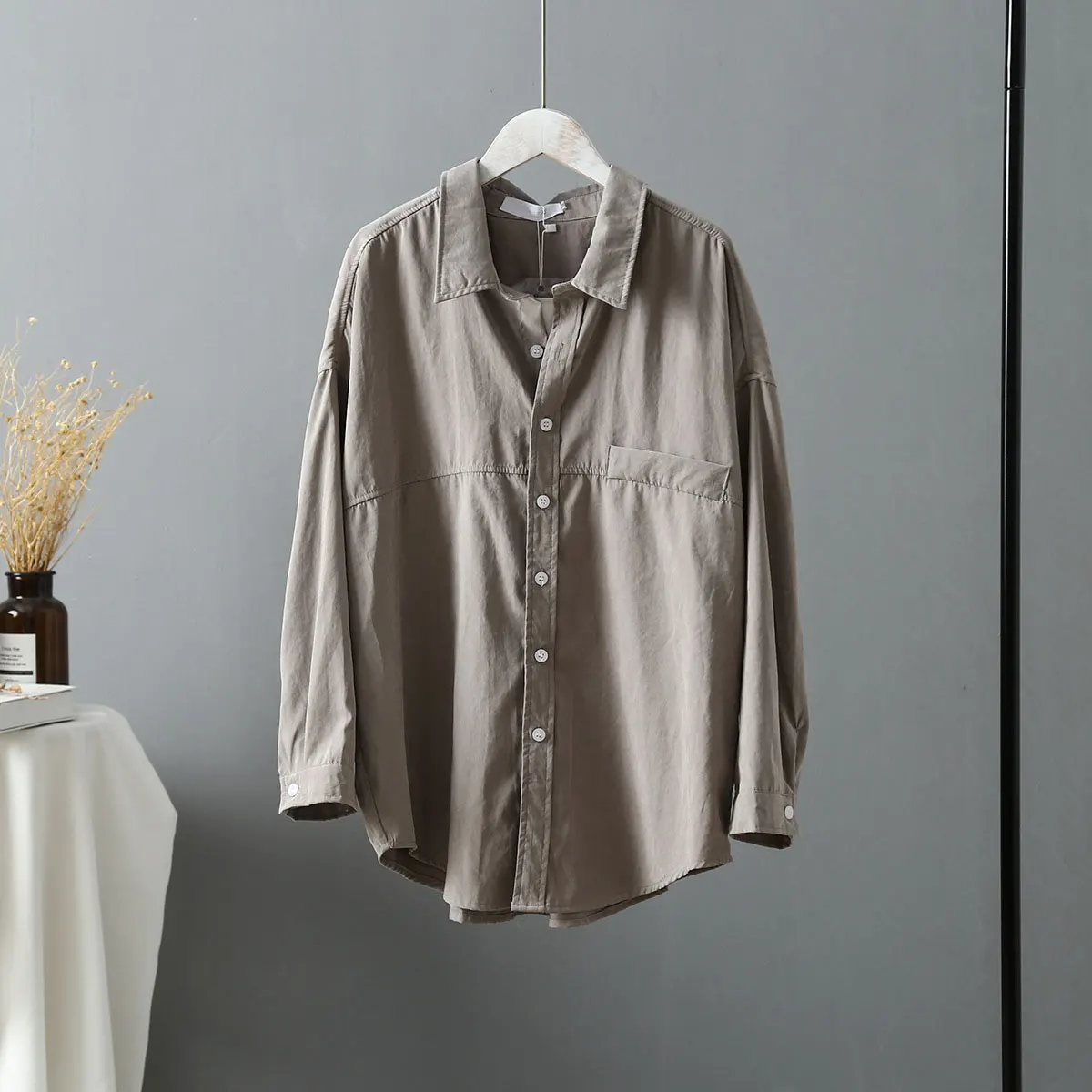 2020 Весенняя женская хлопковая блузка корейский стиль длинный рукав Женские топы