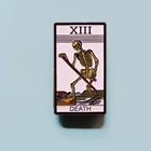 Эмалированные металлические значки Death Tarot Grim Reaper Oujia, броши на джинсы, модные украшения, аксессуары