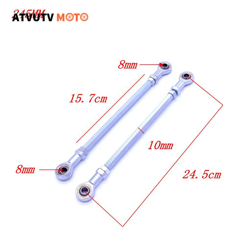 

1pair 8mm Steering Tie Rod kit Ball Joint For 49cc-80cc Electric Mini Kids ATV Go Kart Buggy Quad Bike Parts Center 245mm
