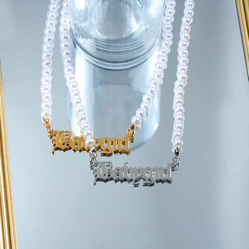 Элегантное жемчужное колье-чокер 6 мм для женщин золотистого цвета с