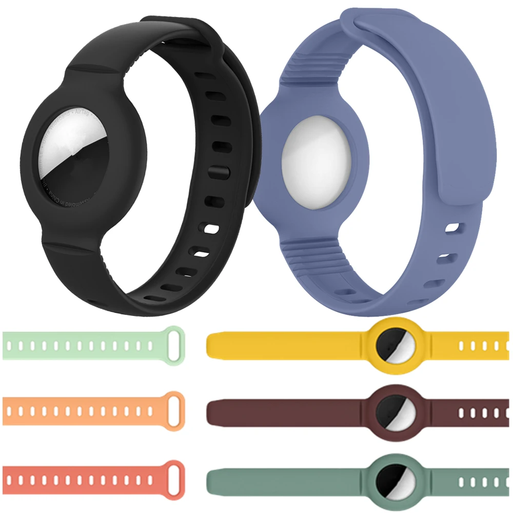 

For AirTags Strap Anti-Scratch Soft Silicone Strap Bracelet + Protective Case Cover For Air-Tag Protective Cover Accessories