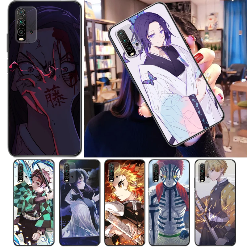 

Demon Slayer Kimetsu No Yaiba Agatsuma Zenitsu Kamado Tanjirou Kamado Nezuko Phone Case For Xiaomi Redmi 9 Pro 9C 9A 9T Funda