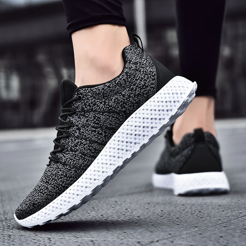 

Men Running Shoes Summer Mesh Sport Shoes Lace-up Lightweight Comfortable Breathable Walking Shoes Plus Size 47 Men Sneakers