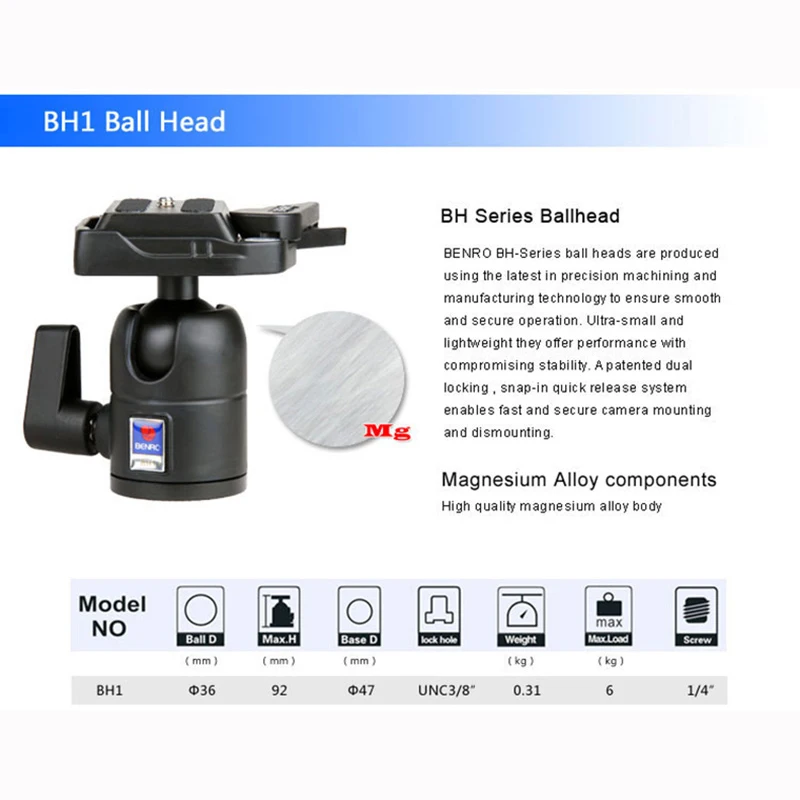 Gopro Benro a550fbh1 штатив из магниевого сплава Urban spirit портативный легкий BH головной для