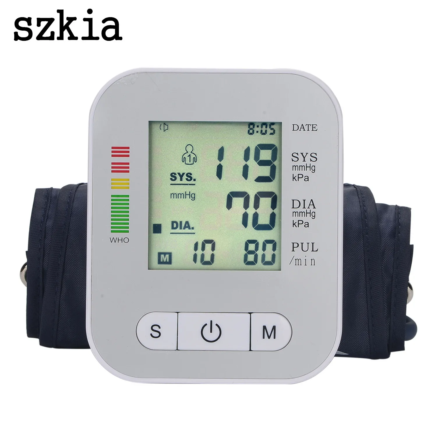 

Automatic digital LCD upper arm blood pressure monitor, heart rate, pulse meter, tonometer, pulse meter