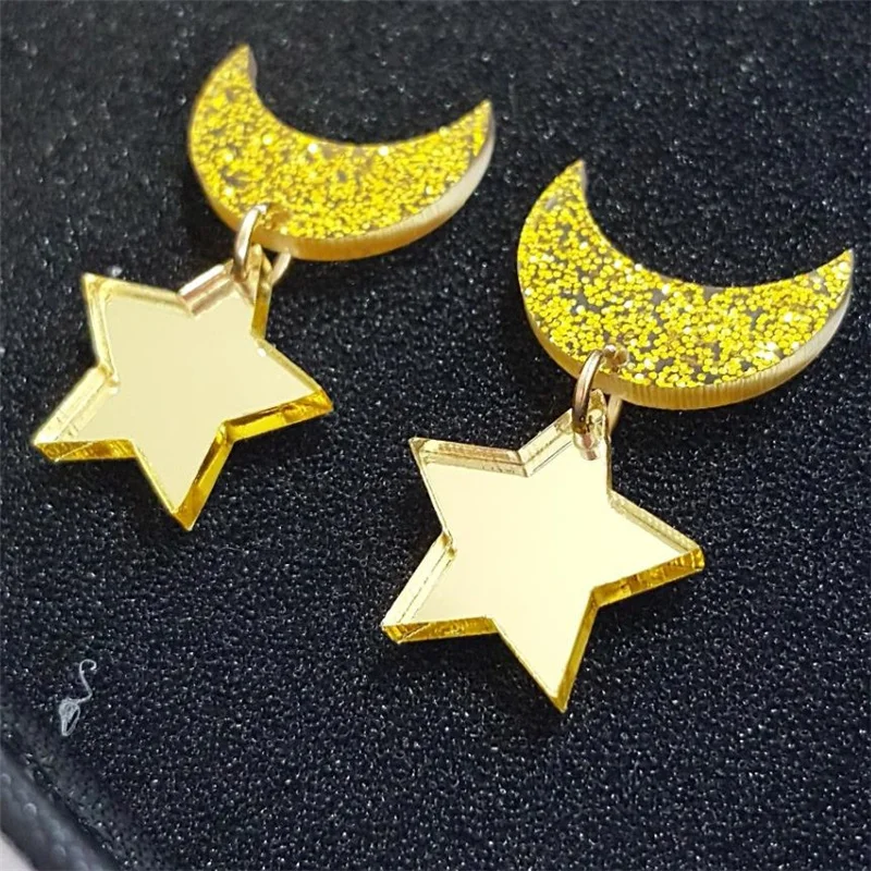 

Anime Surrounding Moon Water Ice Moon Cute Moon Soft Girl Earring Earrings Ear Cuffs Anime Small Jewelry Costume Accessories