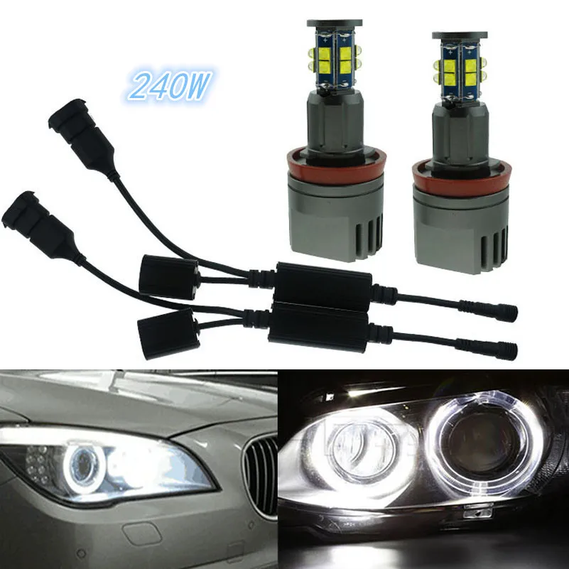 240W светодиодный Ангельские глазки огни Canbus для BMW E60 E61 E63 X5 E70 X6 E71 E90 E91 E92 E93 M3 E89 E82 E87
