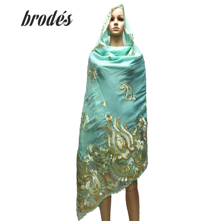 Африканский Дубайский мусульманский модный шифоновый Хиджаб Пашмины для