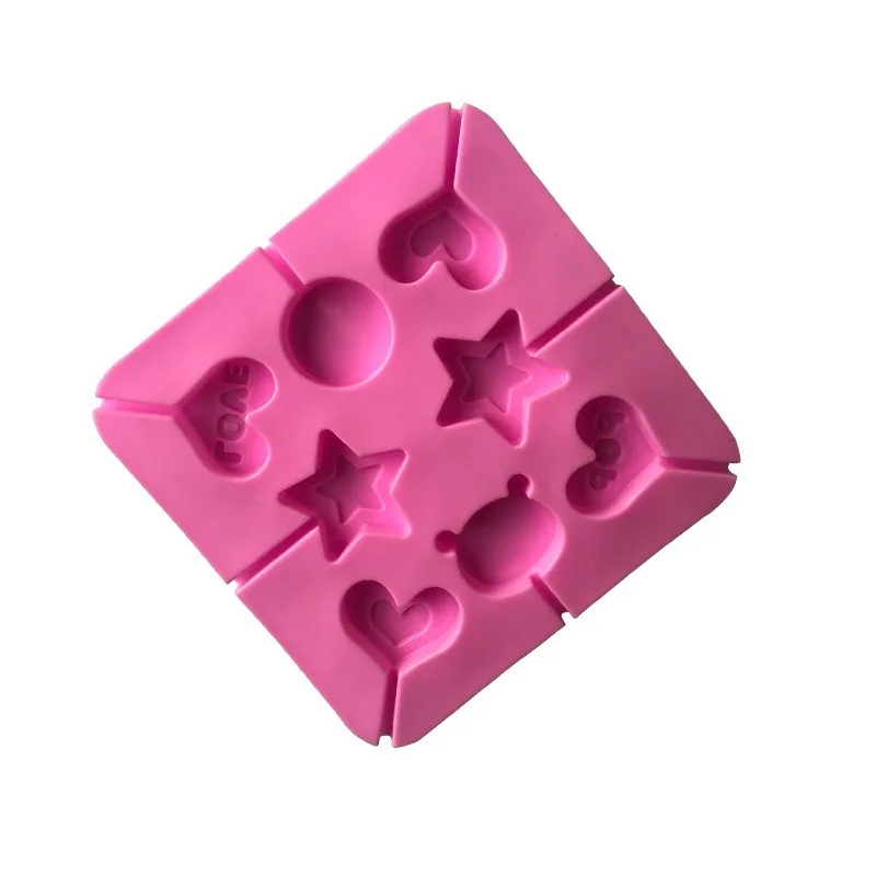 Силиконовая форма для шоколада с пятиконечными звездами 8 сердечек силиконовая 20