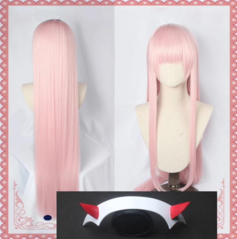 

Дорогой парик в FRANXX 02, два парика Zero, длиной 100 см, розовые термостойкие синтетические волосы, парик для косплея + шапочка для парика