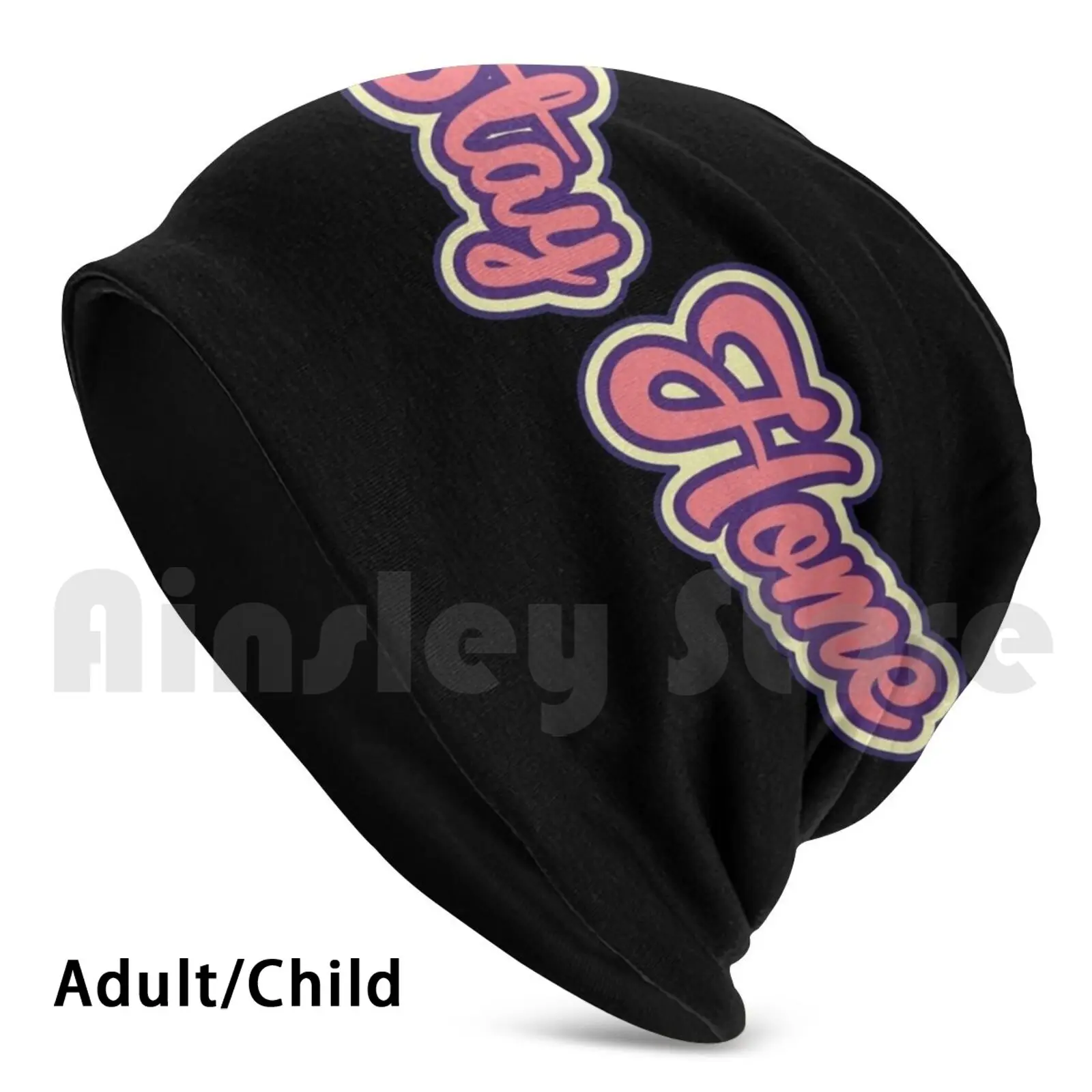 

 Stay Home Beanies Pullover Cap Comfortable Stay At Home Stay Home House Quarantine 2021 Lettering Typography Pink