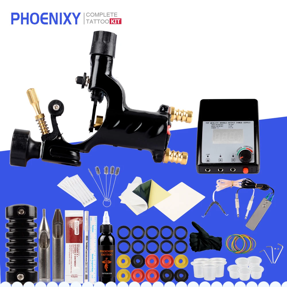 Полный комплект для татуировок 1 ротационная тату-машина набор чернил с